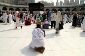 A Muslim pilgrim prays near the Kaaba at the Grand mosque in Mecca, Saudi Arabia. REUTERS/Ahmed Jadallah