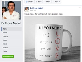 لیوان یک عشق علم و ریاضی!/تصویری که دکتر فیروز نادری به اشتراک گذاشت