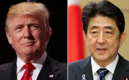 ترامپ و نخست وزیر ژاپن تلفنی با یکدیگر گفت وگو می کنند