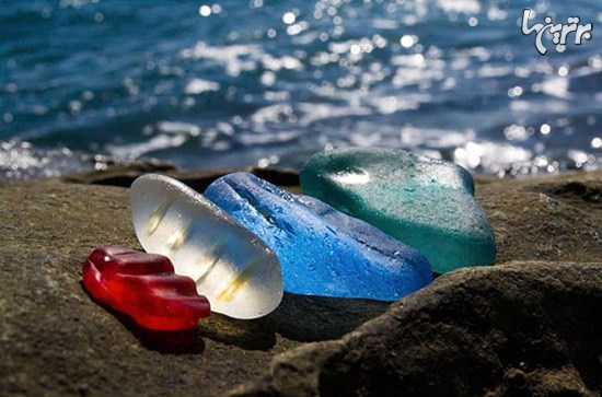 بازیافت زباله های شیشه ای توسط اقیانوس+عكس