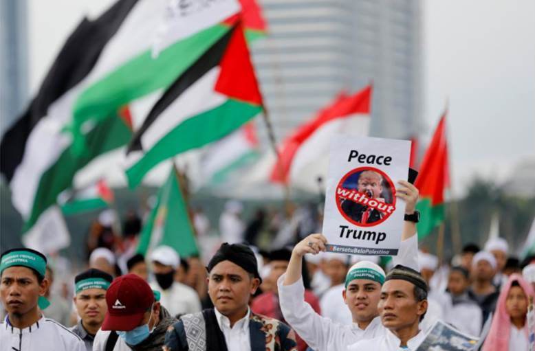 بزرگ ترین تظاهرات بر ضد ترامپ در اندونزی