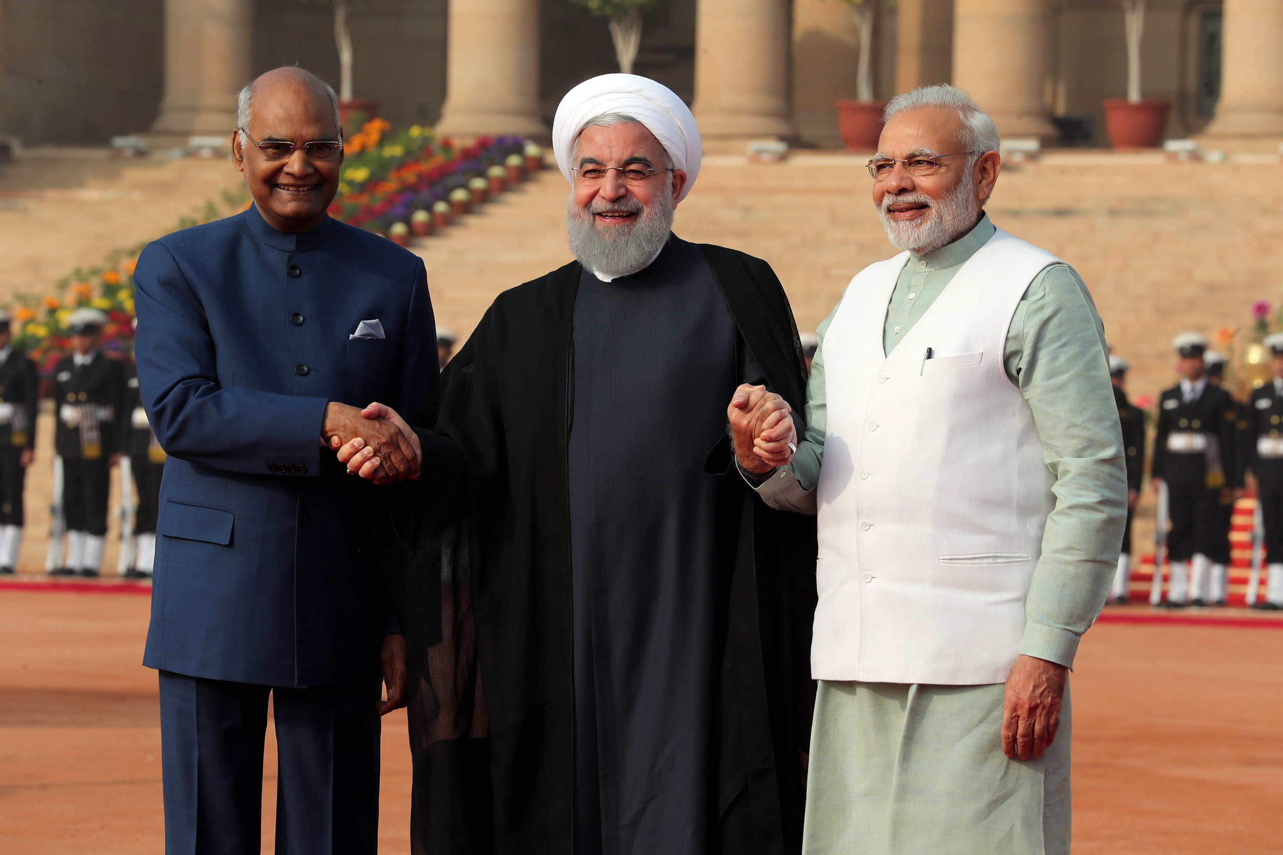 استقبال رسمی رئیس جمهور و نخست وزیر هندوستان از دکتر روحانی