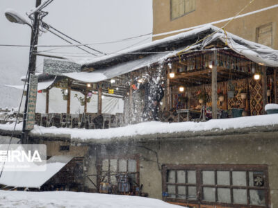 بارش برف سنگین در روستای تاریخی ماسوله